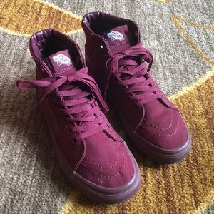 Burgundy High Top Vans